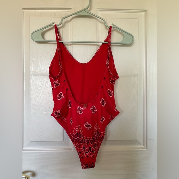 Forever 21 red, black and white bandana sprint bathing suit. - Picture 2 of 2